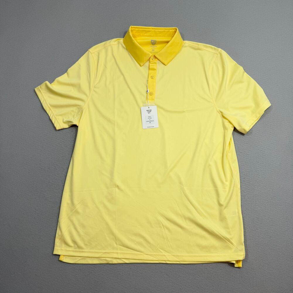 Graham Luxe Golf Polo Shirt Men's Extra Large Lemon Yellow 1764 Hamill NEW